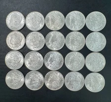 Lot of 5 1878-1893 CC Morgan Silver Dollars - Uncirculated Random CC Year Coins