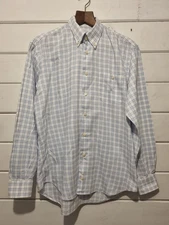 Men's Burberry London New Bradys Shirt White/Blue Size Large Pocket Logo 
