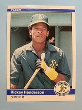 1984 Fleer Rickey Henderson #447 • Oakland Athletics • HOFer • EX-MT