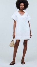 Madewell V-Neck Mini Shirtdress Women's Size XXS in Eyelet White New With Tags!