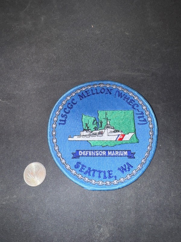 USCGC Mellon WHEC-717 Embroidered Ship Patch Defensor Marium Seattle WA USCG