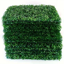 12PCS 24x16" Artificial Boxwood Panels, UV Protected Grass Wall/Fence Decor