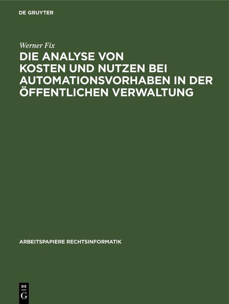 Die Analyse Von Kosten Und Nutzen Bei Automationsvorhaben In Der öFfentlichen Ve-image