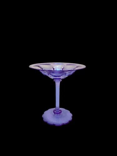 RARE STEUBEN PURPLE TO BLUE ALEXANDRITE / NEODYMIUM GLASS COMPOTE