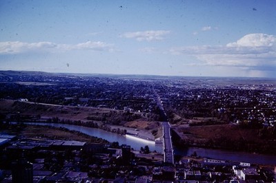JULY 1977 View From Calgary Tower Alberta Canada Slide CJ-N