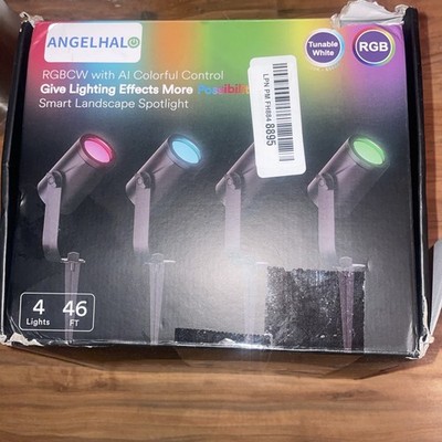 ANGELHALO Smart Landscape Spotlights, 4 Pack RGBW Pathway Lights, 2000LM Dimm...