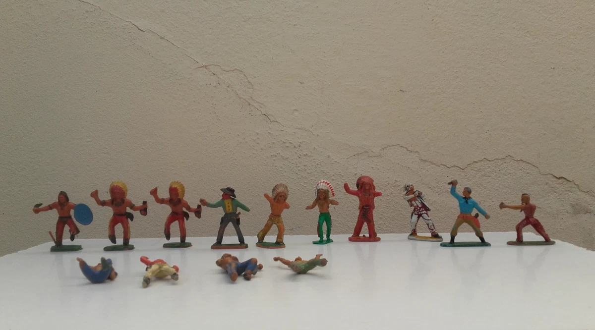 Lot De 7 Petits Soldats Allemands – Starlux – Figurines En Plastique Peint – Époque Contemporaine