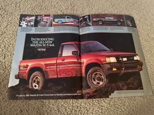 Vintage 1987 MAZDA SE-5 LX CAB PLUS 4x4 Pickup Truck B2600 Brochure Print Ad 4PG