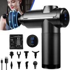 Cordless Massage Gun Electric 1200mAh 8 Heads 32 Gear Muscle Therapy Vibration