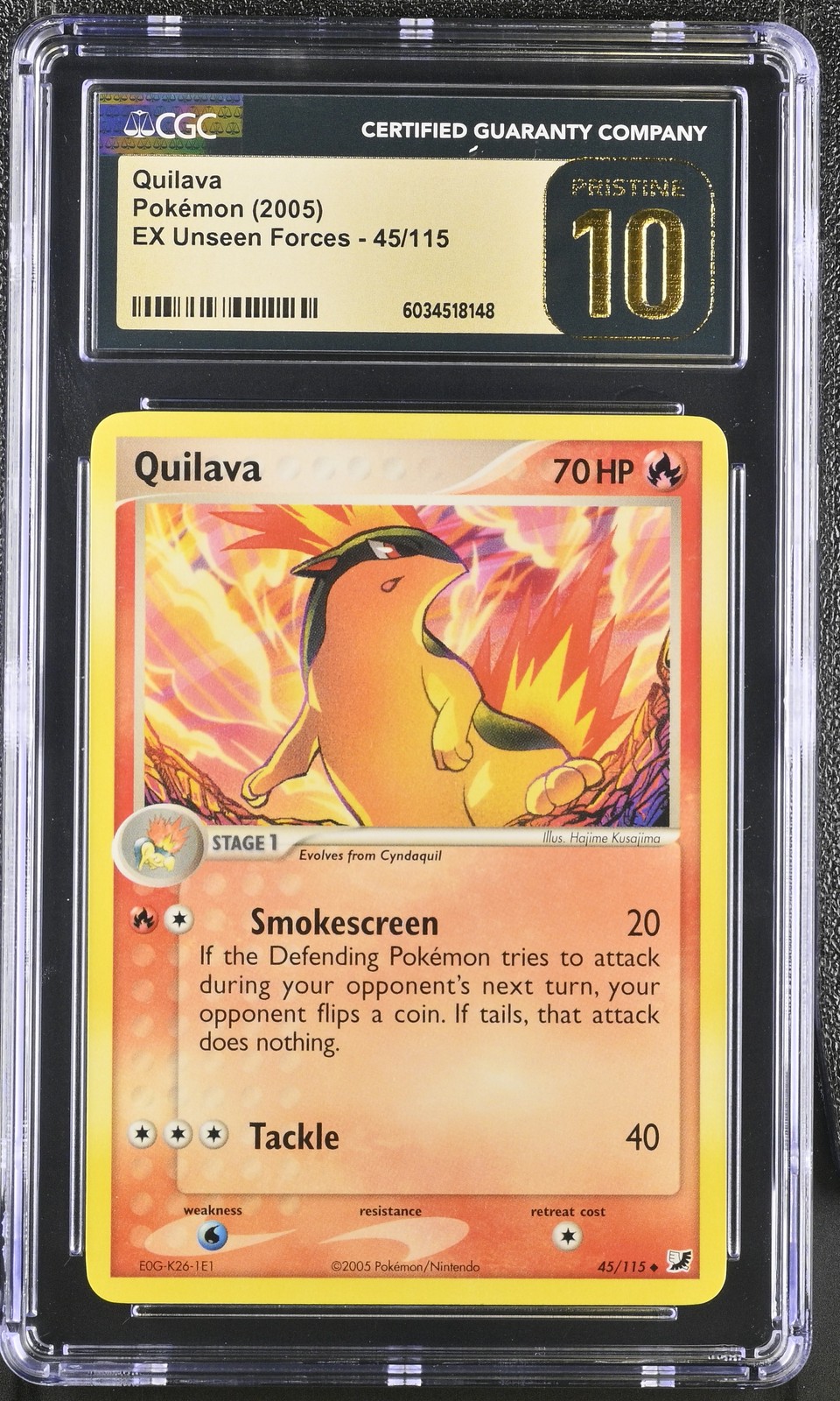 2005 Pokemon EX Unseen Forces 45/115 Quilava CGC PRISTINE 10