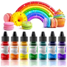 Oil Based Food Coloring for Chocolate Rainbow Oil Edible Food Dye Set for Bak...