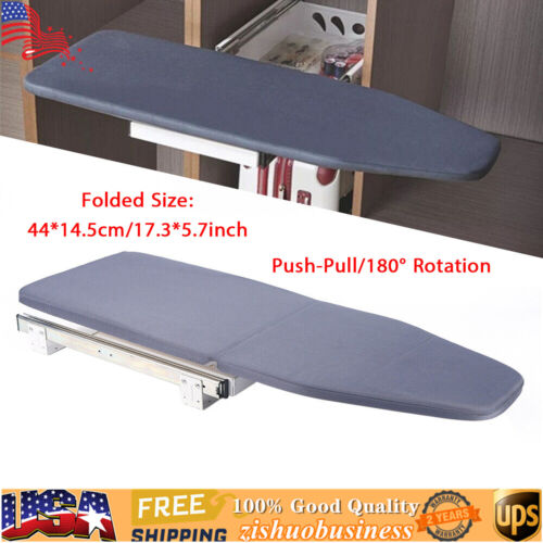 Retractable Ironing Board Closet Folding 180° Rotation Pull-Out Stow Away Mat