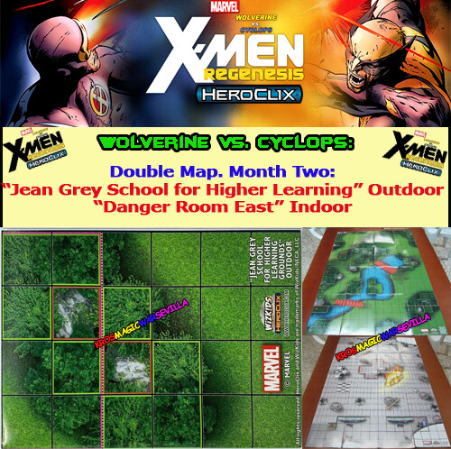 HEROCLIX WOLVERINE & CYCLOPS Two Map: "Jean Grey School" / "Danger Room East" - Picture 1 of 1