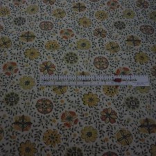 VTG Gold Floral Medallion Pillowcases Handmade Feed Sack Cutter Fabric Quilt