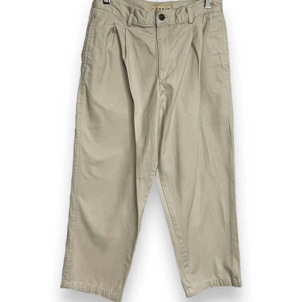 J. Khaki Kids Pants Boys 10 Husky Brown Academia Pleated Front Casual Retro Zip - Image 3 of 4