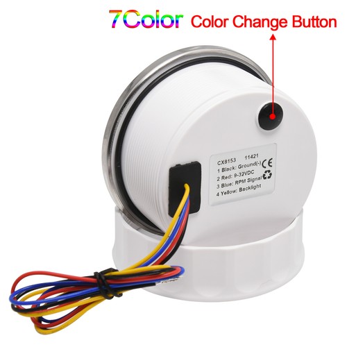 85mm Auto Marine Tachometer Tacho LCD Boat Car Truck RPM Gauge Meter 0-8000RPM - Picture 9 of 12