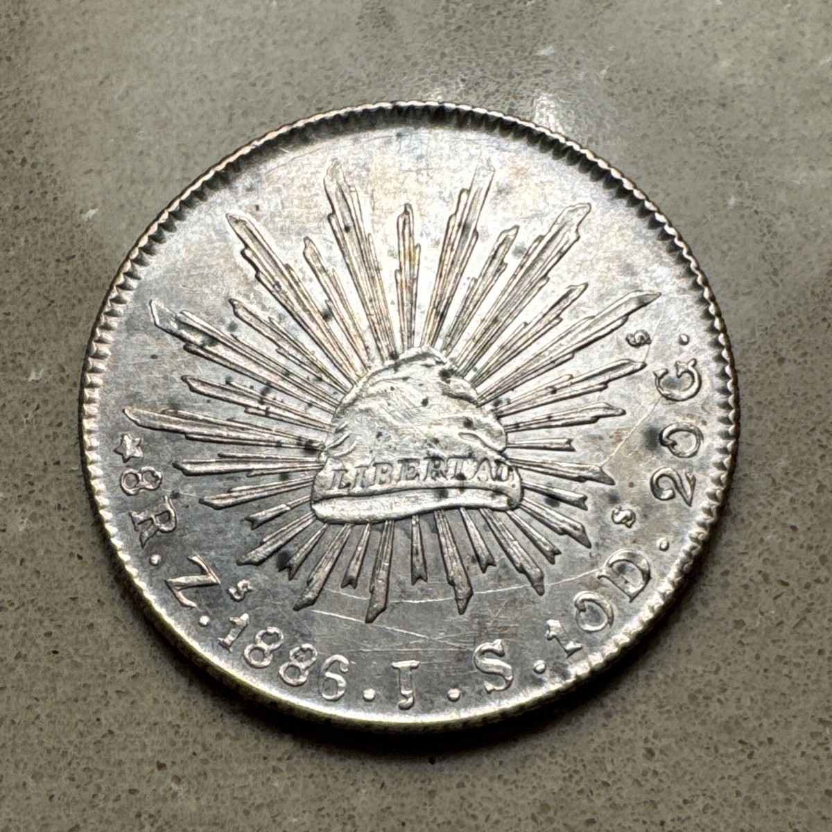 MEXICO 1886 Zs J S Silver 8 REALES 8R Second Republic | eBay