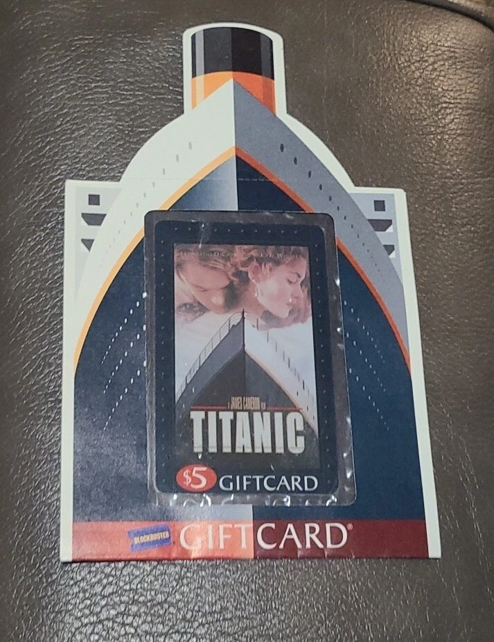 Blockbuster Titanic Unused $5 Gift Card, A Piece Of History, Before Netflix
