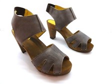 Sanita Wood Vela Plateau Sandalen Clogs mit Absatz Holz Echtleder  NEU Gr.37