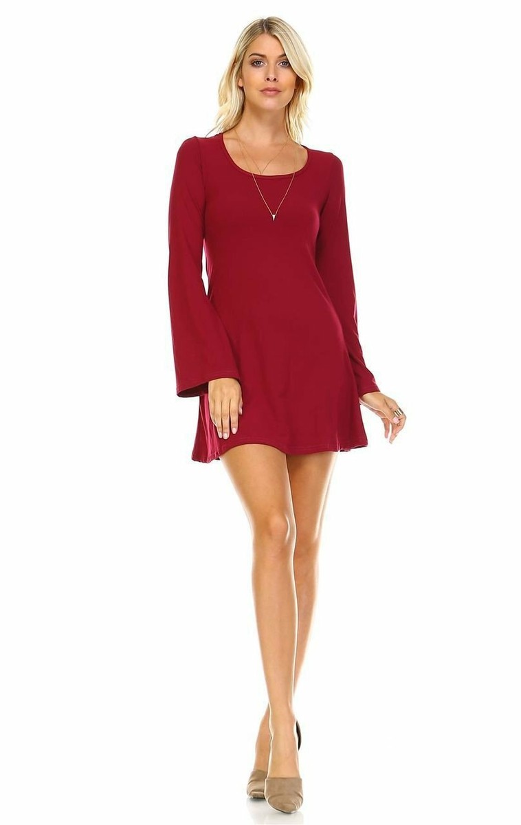 fitted tunic dress Organic Cotton Soft Pink Long Sleeve Hooded Mini Dress with Pockets XS / Organic Cotton Interlock Jersey