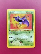 Pok�mon TCG Zubat Fossil 1st Edition Common 57/62 - Pack Fresh/ Mint
