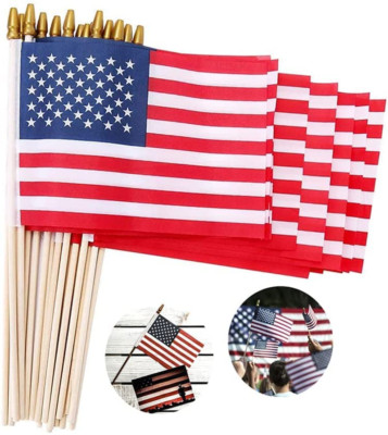 Small American Flags on Stick 5X8 Inch/12 Pack - Mini Ameirican Flags/Handhel...