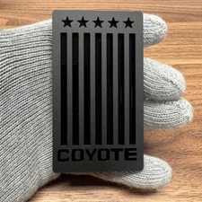 Coyote Badge Emblem fits mustang Grill / Trunk Matte Black American Flag