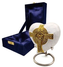 Jesus Cross Heart Keepsake Urn Cremation Small Urn for Ashes- Perfect for Adults