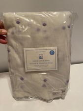 Pottery Barn Kids Tiered Ruffle Sheer Curtain White Purple Dot Pole Pocket