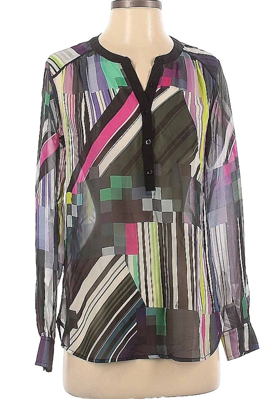 Blusa para mujer Trina Turk geométrica de seda