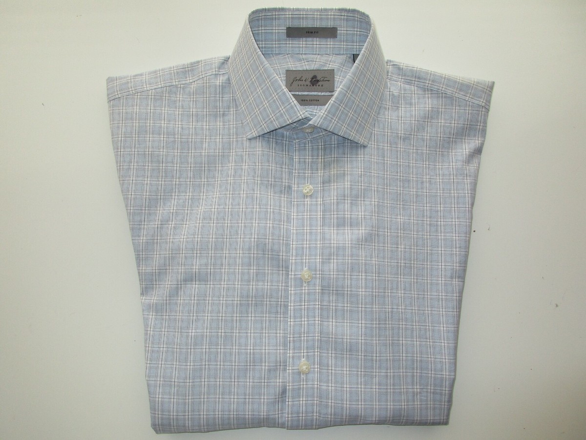 john w nordstrom trim fit dress shirt Nordstrom Trim Fit Premium Performance Dress Shirt in Blue Ivoris Stripe at Nordstrom, Size 16.5