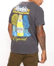 Cerveza Modelo Especial Beer Mexico Graphic Gray T-Shirt Men's 2XL