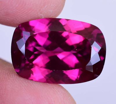 Natural Rhodolite Garnet Raspberry Cushion 22.40 Ct Certified Loose Gemstone