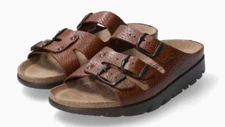 Mephisto Zach Fit Tan Grain Comfort Sandal Slide Men's EU Sizes 40-48 NEW!!!
