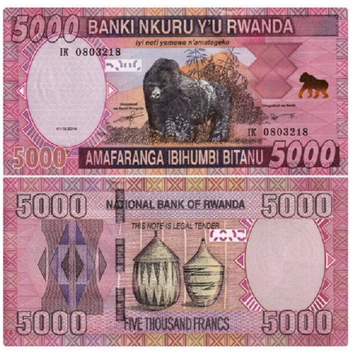 2014 Rwanda 5000 FRANCS P 41 UNC NEW Banknote - Picture 2 of 2