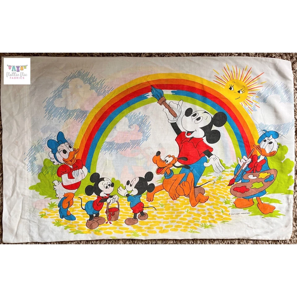 Vintage Twin Mickey Mouse Set of Vintage sheets, 1 pillowcase, Pacific, Disney - Image 2 of 4
