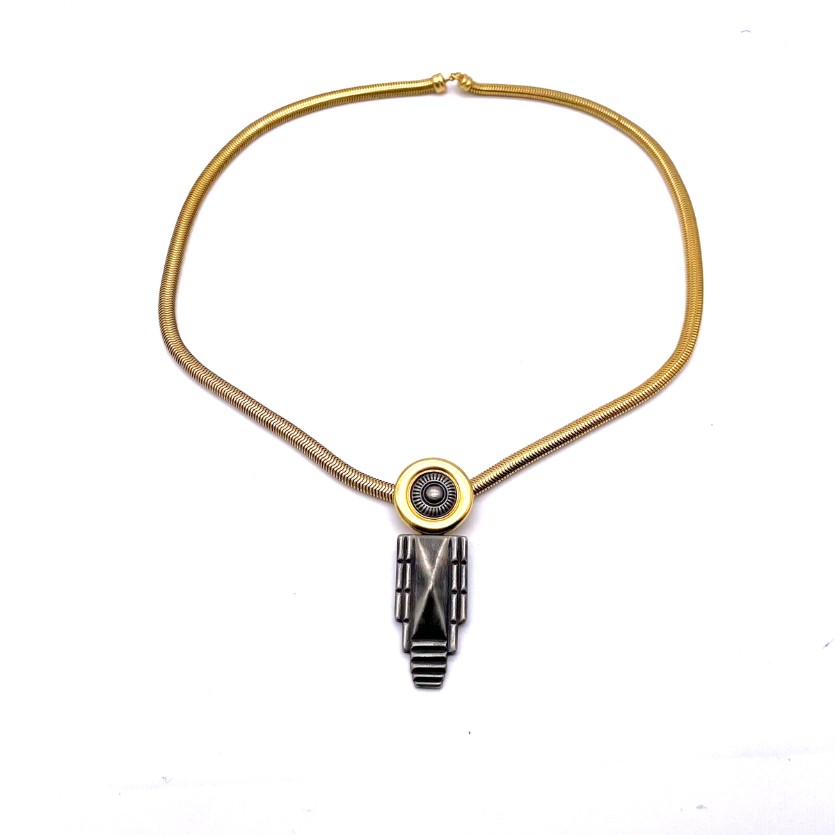 Ben-Amun Pendent Necklace Women's Gold Tone Signed Snake Chain | eBay