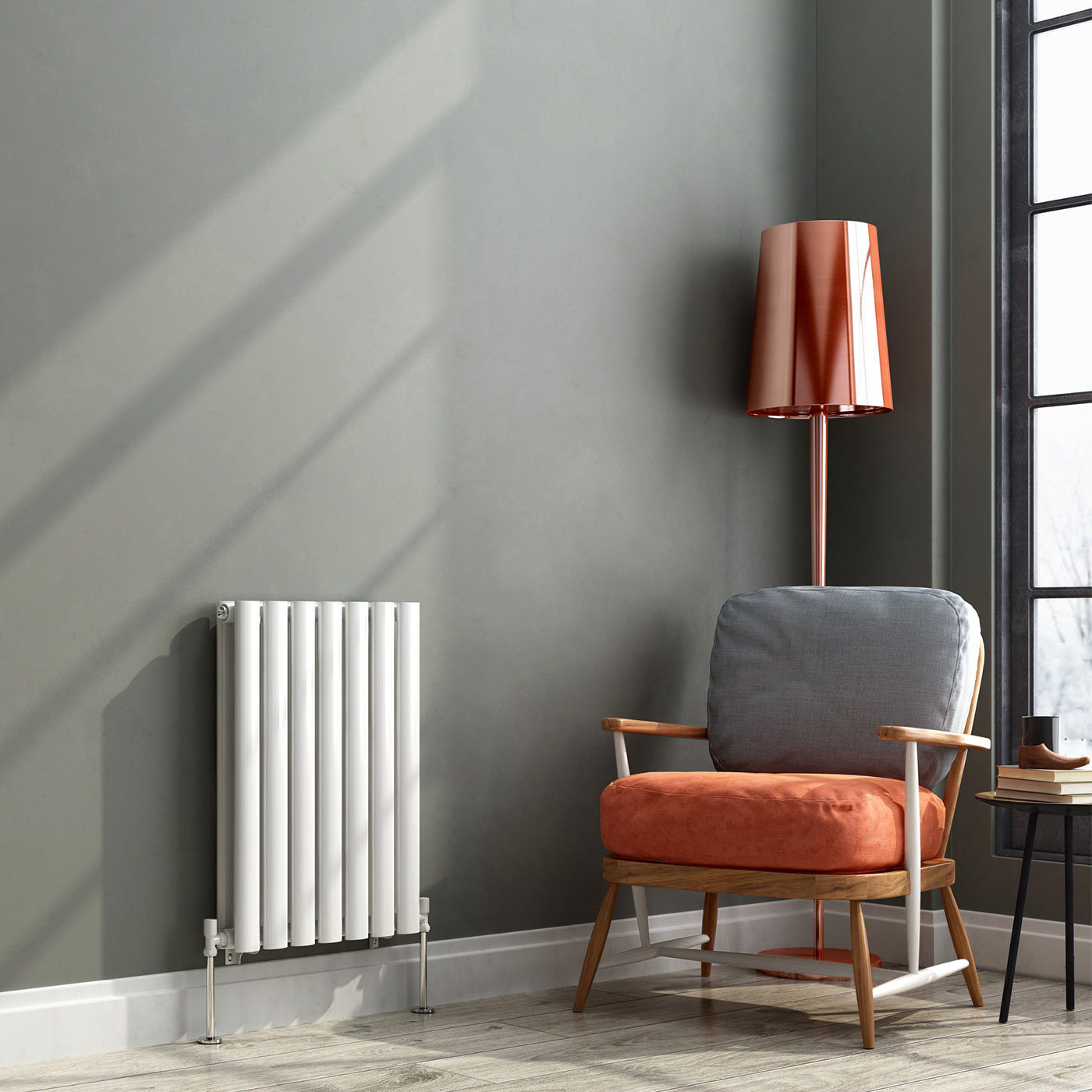 Horizontal Oval Column Designer Radiators Panel Rad White Anthracite ...