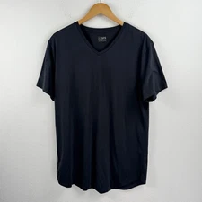 Cuts Clothing Curve Hem Shirt Mens XL Black Performance Casual V-Neck