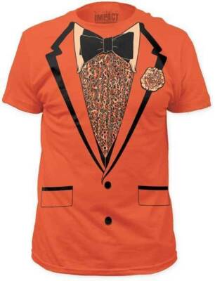Retro Prom Orange Tuxedo Tux Funny Costume Adult T Tee Shirt SUBIM30