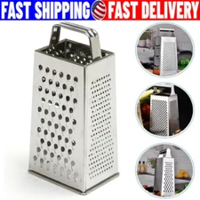 Kitchen Stainless Steel 4-Sided Box Food Grater Vegetable Cheese Slicer Shredder