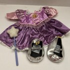 Build A Bear Disney Princess Rapunzel Tangled Purple Gown Dress Shoes Wand