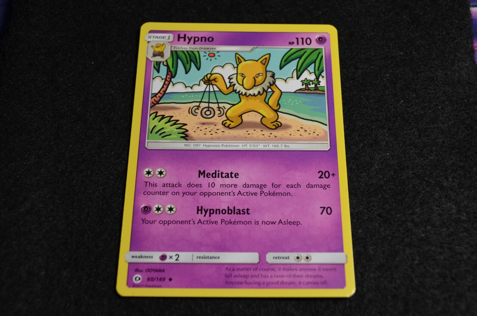Pokemon HYPNO Sun & Moon Base Set 60/149 NM/Mint PACK FRESH