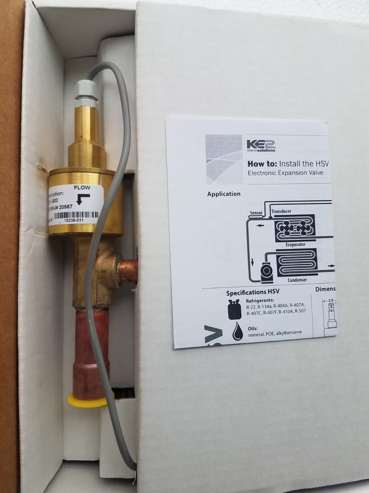 KE2 Electronic Expansion Valve HSV-900 5/8 X 7/8 40 FT sku 20567 SHIPS FREE