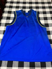 Vtg Nike Team Sports Basketball Jersey Short Sleeve Shirt Blue Yellow Sz Large