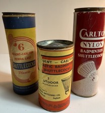 Vintage Regent-Carlton England Old Badminton Shuttlecock Collection 3 Cans