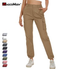Women's Cargo Pants Multi Pockets Elastic Waistband Outdoor Casual Sports Pants