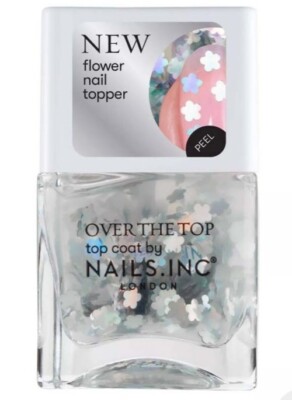 NAILS INC - Over The Top - Flower Top Coat- ''PARTYING IN PICCADILLY'' - Full Size