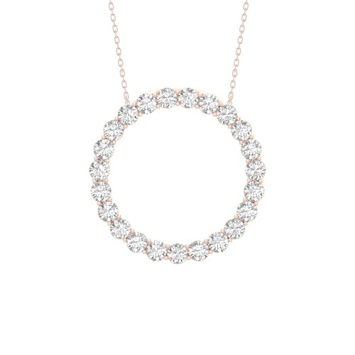 Colgante redondo de moissanita real de 3,91 quilates con círculo de eternidad para mujer enchapado en oro de 14 k - Imagen 13 de 18