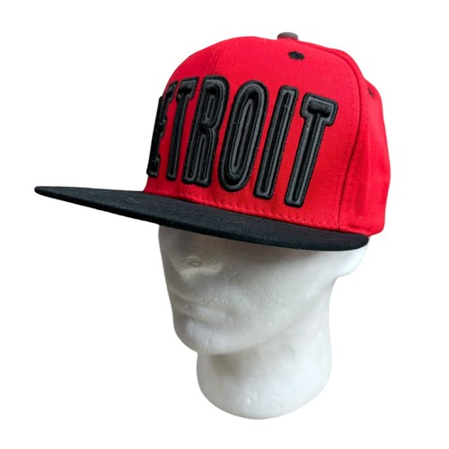 Detroit Redwings Top Level Spellout Hat Adjustable Snapback Cap Flat Brim Cap - Picture 3 of 10